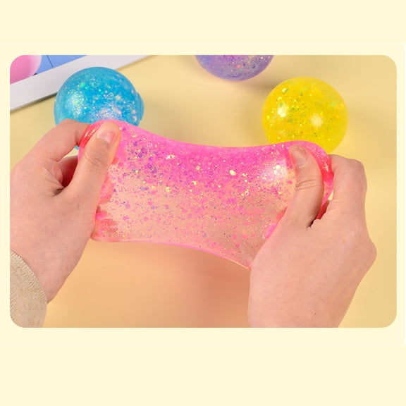 Cagogo under $5 Stress ReliefToy, Malt Kneading Stress Ball,Glitter Aurora SqueezeToy,Slow Rising Stress Reliever,Emotional Relief FidgetToy,Sparkle Glitter Stress Relief Ball