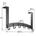 thumbnail image 3 of LYNK PROFESSIONAL® HOME™ Over Door Hooks Rack - 6 Hook Over Door Hanger - Over Door Towel Rack - Hanging Towels or Clothes - For Bathroom, Bedroom or Laundry Room – Lifetime Ltd. Warranty - Black, 3 of 7