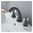 thumbnail image 3 of Faucet Gun Grey Bathroom Sink Faucet 3 Hole Widespread Gold/Black/Chrome Basin Mixer Hot And Cold Water Tap New ,360° Swivel Spout, 3 of 7