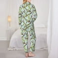 thumbnail image 3 of Pajama Sets for Women 2 Pcs, funny Asparagu print Button Down Long Sleeve Sleepwear Lounge PJ Sets, 3 of 6