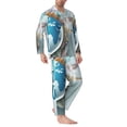 thumbnail image 2 of Sikiie Let's go Travel Around the World Mens Pajama Set, Soft Warm Long Sleeve Sleepwear, Cozy Button-Down Pjs for Men-XX-Large, 2 of 7