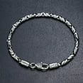 thumbnail image 5 of K-KED Solid Real S925 Sterling Silver Chain Women Men 4mm Byzantine Link Bracelet 7inL, 5 of 5