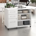 thumbnail image 2 of Armoire de Rangement Roulante Hustle avec Tiroirs, Blanche - Bois d'Ingénierie, 2 of 10