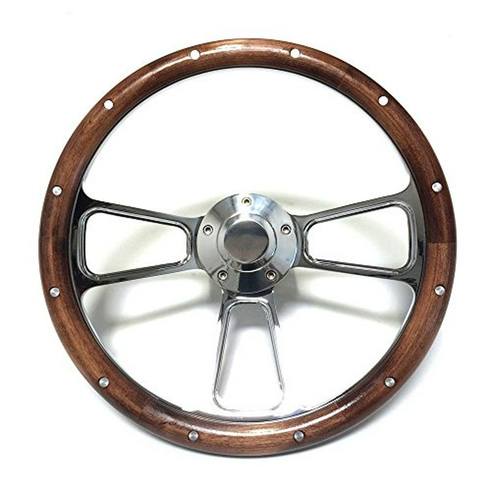 New World Motoring Chrome Steering Wheel Kit for Hot Rod Rat Rod w