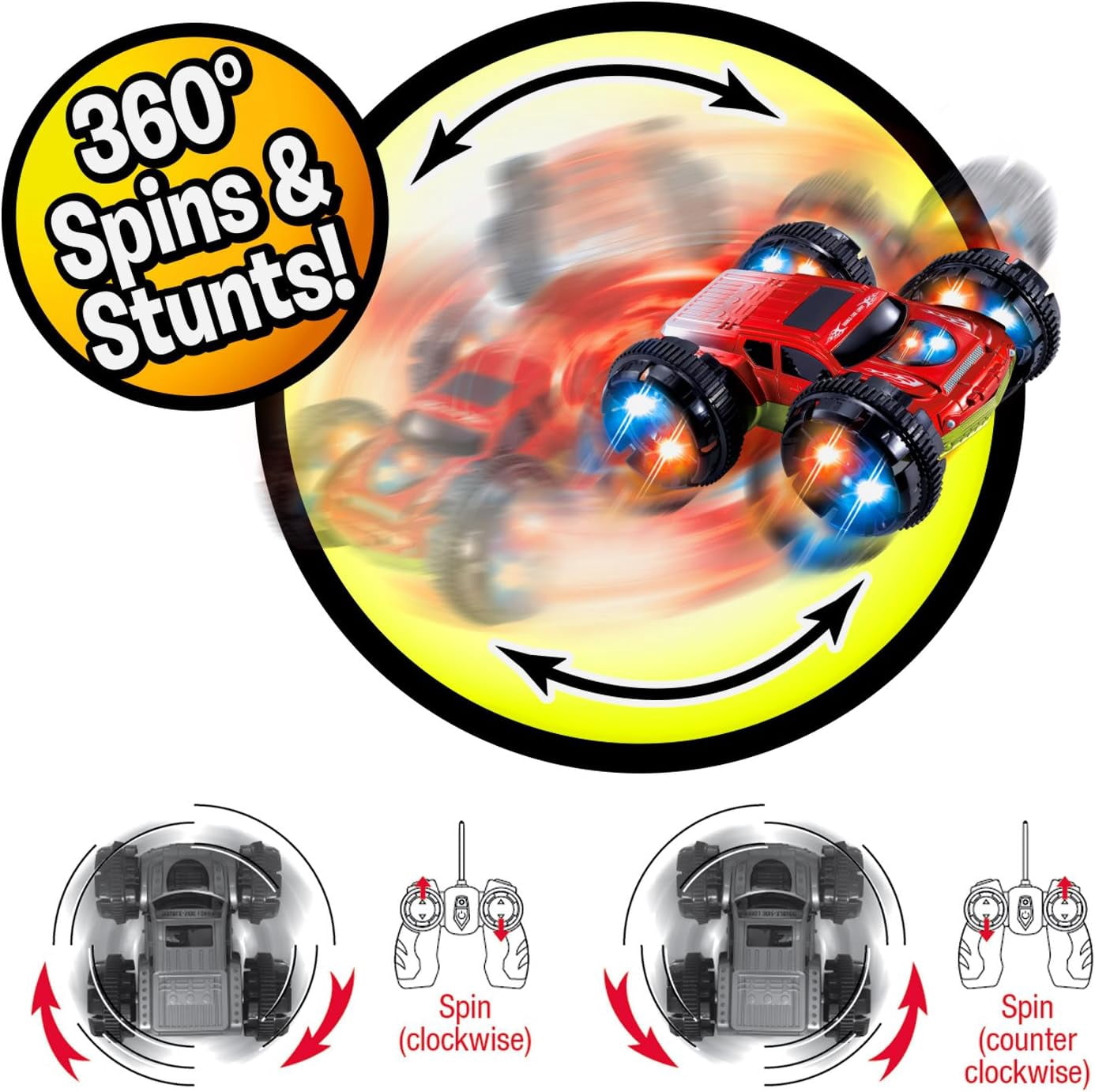 Kidirace RC Stunt Car 360 Degree Spinning and Flips Double Sided