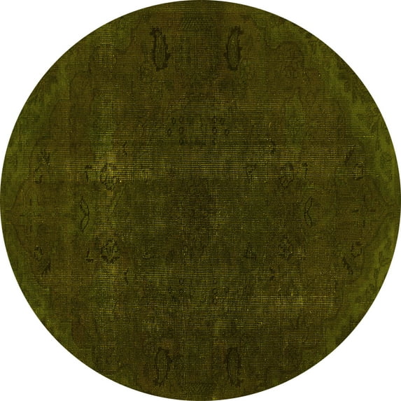 Ahgly Company Indoor Round Persian Yellow Bohemian Area Rugs, 7' Round