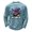 Light Blue 25#, variant on Cartoon Pumpkin Ghost Halloween Graphic Waffle Knit Crewneck Long Sleeve Shirt Soft Comfort Daily Casual Loose Top Black S