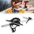 thumbnail image 4 of 3-Piece 300mm (12-inch) Stainless Steel & Aluminum Combination Square Set with Precision 1mm Scale – Multi-Functional Woodworking Tool for Angle, Circle Center, Length & Horizontal Measurement,, 4 of 7