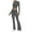 Dark Gray, variant on Wyzesi Casual Shorts Suit for Women White Women's Two Piece Sets Fold Over Flare Pants Set Long Sleeve Cropped Top Casual Outfits Pajamas Sets Shorts Suit Women Red