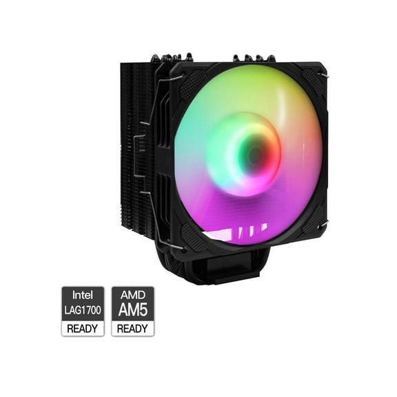 PANO-MOUNTS CPU Cooler Stock Air Cooling Fan with 120mm ARGB 4Pin PC PWM Fans 6 Heat Pipes TDP 210W for Intel LGA 1700 LGA 1200 LGA 1155 LGA 1151 AMD AM5/AM4