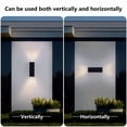 thumbnail image 5 of Mirrea 18 Inch Modern Outdoor Wall Sconce, 2-Light IP65 Waterproof Exterior Light, Rust-Resistant Aluminum Frame with Tempered Glass, Matte Black, 2-Pack, 5 of 8