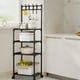 thumbnail image 5 of Organizador de estantería para cocina de 4 niveles | Estantería de suelo de varias capas con ruedas | Plástico y Acero, Blanco/Negro | 51"x16" | Estanterías ventiladas | Utilidad versátil para baño, 5 of 6