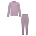 thumbnail image 3 of Yhong Youth Kids Boys Girls Striped Thermal Underwear Winter Base Layer Long Johns Set Thermal Top with Leggings Set Purple 3-4, 3 of 7
