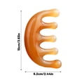 thumbnail image 3 of Scalp Massage Comb, Massager Scalp, Gua Sha Massage Tools for Lymphatic Drainage, Tension Headache Relief Tool, Brown Resin Thick 5-Finger Ball Head 4X2.5 in Small Detangling, 3 of 5
