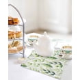 thumbnail image 4 of Green Leaves Kitchen Dish Towels for Drying Dishes Set of 3, Summer Botanical Farmhouse Leaf Watercolor Waffle Weave Microfiber Hand Tea Bathroom Towels Quick Dry & Absorbent Towel 12x12, 4 of 7