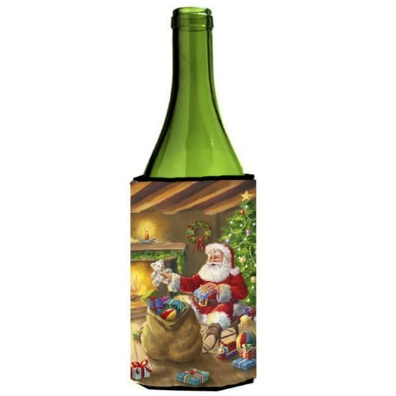 Christmas Santa Claus Unloading Toys Wine Bottle Can cooler Hugger