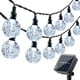 thumbnail image 1 of FloreceBien - Cadena de luces solares para exteriores, 35,6 pies, 60 luces LED en forma de globo, impermeables, 8 modos, para jardín, patio, cenador, jardín, exterior (blanco cálido), 1 of 7