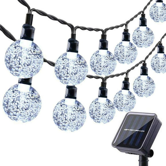 Solar String Lights Outdoor, 30ft 50 LED Globe String Lights, Waterproof 8 Modes Solar Patio Lights for Garden, Lawn, Gazebo, Yard (White)
