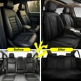 thumbnail image 4 of DIKSOAKR Car Seat Covers Full Set Fit For Jeep Cherokee 2014-2025 Waterproof Fashion Faux Leather Seat Covers 5 Seats Auto Interior Protectors(Black), 4 of 7