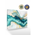 thumbnail image 2 of Abstract Marble Wall Art for Living Room,Canvas Picture Wall Decor for Bathroom Bedroom,Turquoise Abstract Golden Foil Texture Painting Artwork for Office Kitchen Hallway Dining Room Decor 20"x24", 2 of 8