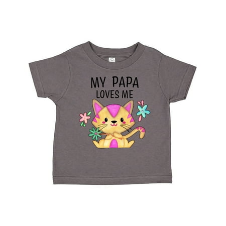 

Inktastic My Papa Loves Me with Cute Kitten and Flowers Gift Toddler Boy or Toddler Girl T-Shirt
