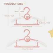 Nbpower Baby Hangers 50 Pack, 11-14 Extendable Kids Hangers, Non-Slip Baby Hangers for Closet, Plastic Kid Hangers with Windproof Buckle, Baby Clothes Hangers for Pants Shirts Outfit Onesie, Pink