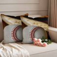 thumbnail image 2 of Vintage Baseball Outdoor Waterproof Pillow Covers, Classic Sport Retro Art Wooden Decorative Square Throw Pillowcase Sofa Cushion Sham for Patio/Couch/Chair, 24"x24" 2 Pack, 2 of 8