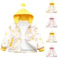 thumbnail image 5 of Odeerbi Kids Girls Winter Coat Cartoon Printed Hooded Jacket Warm Outerwear Overcoat Children's Casual Lapel Zipper Long Sleeve Hooded Cardigan Coat Yellow, 5 of 5