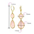 thumbnail image 5 of Bling Jewelry Womens Pink Double Teardrop Dangle Earrings Leverback 14K Gold Plated Sterling Silver, 5 of 7