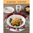 thumbnail image 3 of 13 Inch Round Placemats Set of 6, Christmas Truck Non Slip Heat Insulation PP Table Mats, Winter Snowflakes Xmas Tree Deer Red Black Washable Place Mats for Kitchen Dining Party Table Decor, 3 of 7