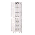 thumbnail image 5 of mayceyee Lighted 3-Side Corner Cabinet, 72" Tall Curio Display Cabinet with 4 Adjustable Tempered Glass Shelves, Curved Wood Corner Storage Decoration Rack for Living room & Bedroom Loraine (White), 5 of 11