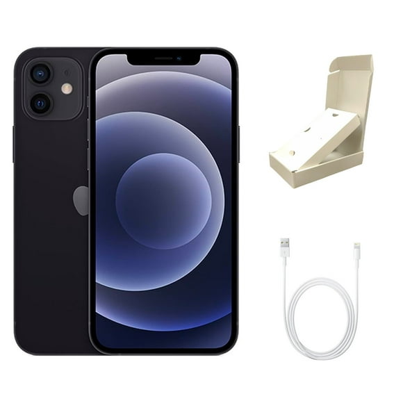 Refurbished Apple iPhone 12 A2172 (Fully Unlocked) 64GB Black (Grade B) w/ Gift Box