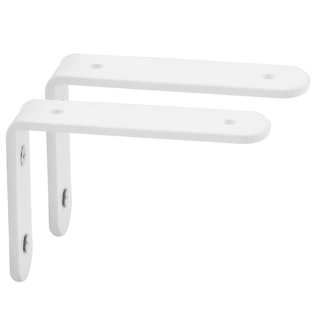 Metal Right Angle Wall Brace Shelf Brackets Supports White 100mm x 70mm
