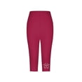 thumbnail image 5 of High Waisted Capri Pants for Women Summer Tummy Control Stretch Non See Through Yoga Workout Running Athletic Leggings, 5 of 5