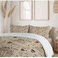thumbnail image 5 of Ambesonne Nostalgic Duvet Cover Sets, Coffee Cups Writing, 2-Queen, Sand Brown and Umber, 5 of 6