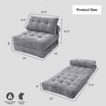 thumbnail image 4 of Oak and Birch Boneless Folding Sofa Bed, Convertible Floor Futon Chaise Lounge & Sleeper Bed, Shredded Foam Floor Couch for Living Room, Bedroom, Kids Room, Apartment, Chenille, Light Gray, 4 of 8