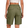 thumbnail image 4 of Vivianyo HD Women's Quick Dry Drawstring Cargo Bermuda Shorts, Summer Multi Pocket Outdoor Shorts for Women, High Waisted Knee Length Bottoms for Hiking and Daily Outings, Sizes S-2XL, 4 of 7