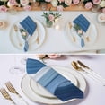 thumbnail image 2 of Blue Ombre Stripe Cloth Napkins, Farmhouse Striped Modern Abstract Art Washable and Reusable Dinner Napkins Set of 8, Table Napkin for Kitchen Party Birthday Wedding Hotel Housewarming 20"x20", 2 of 8
