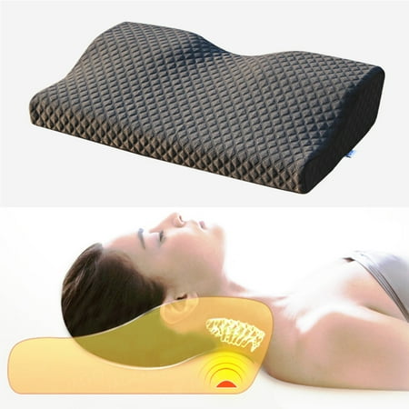 Meigar Contoured Memory Foam Pillow Cervical Bed Pillow , Best Sleep Innovations Cervical Pillows for Neck Pain & Shoulder Pain Relief,Micro-Vented Soft Neck Support (Best Travel Neck Pillow 2019)