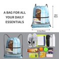 thumbnail image 2 of Fuzoiu Funny Cat Taking a Bath Print Drawstring Backpack Water Resistant String Bag Sports Sackpack Gym Sack for Men Women, 2 of 6