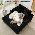thumbnail image 4 of GARVEE 60" Chaise Lounge Chair Indoor,Oversized Boneless Sofa Bed with Charging Station&Cup Holders & Throw Pillows,Deep Seat Sleeper Couch Reading Chairs,Black, 4 of 9