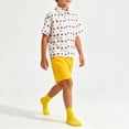 thumbnail image 4 of hoksml Boys Polka Dot Short Sleeve Shirt and Elastic Shorts Set, Back to School Outfit, Breathable 2PCS, Machine Washable Uniform Alt, 4 of 7