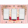 thumbnail image 1 of Metal Light Switch Plate Cover Elegant Pastel Pink Cake Striped Wallpaper CAK048, 1 of 13