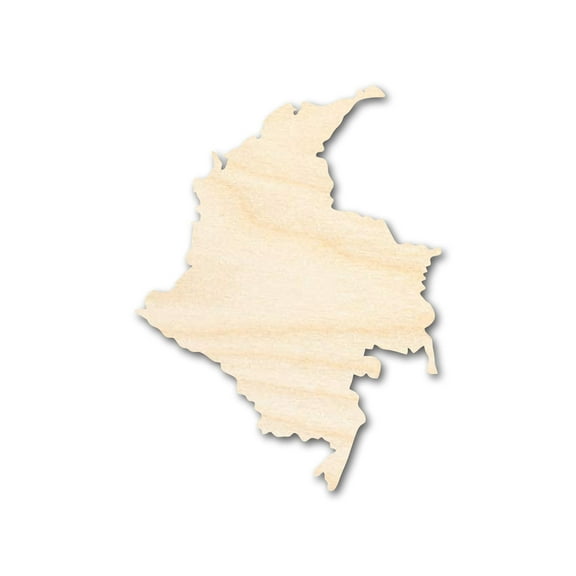 Unfinished Wood Columbia Country Shape - South America Craft - up to 46" DIY 18" / 1/4"