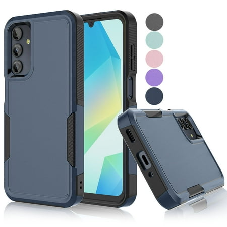 For Samsung Galaxy A16 5G Case, Shockproof Heavy Duty Rugged Phone Case for Samsung Galaxy A16 5G, Tekcoo Military Grade Protection Dual Layer Sturdy Durable Cover Cute Bumper - Blue