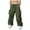 Olive Green, variant on WREESH Men's Cargo Pants Fashion Solid Casual Drawstring Elastic Waist with Pocket Trousers Sport Pants Olive Green