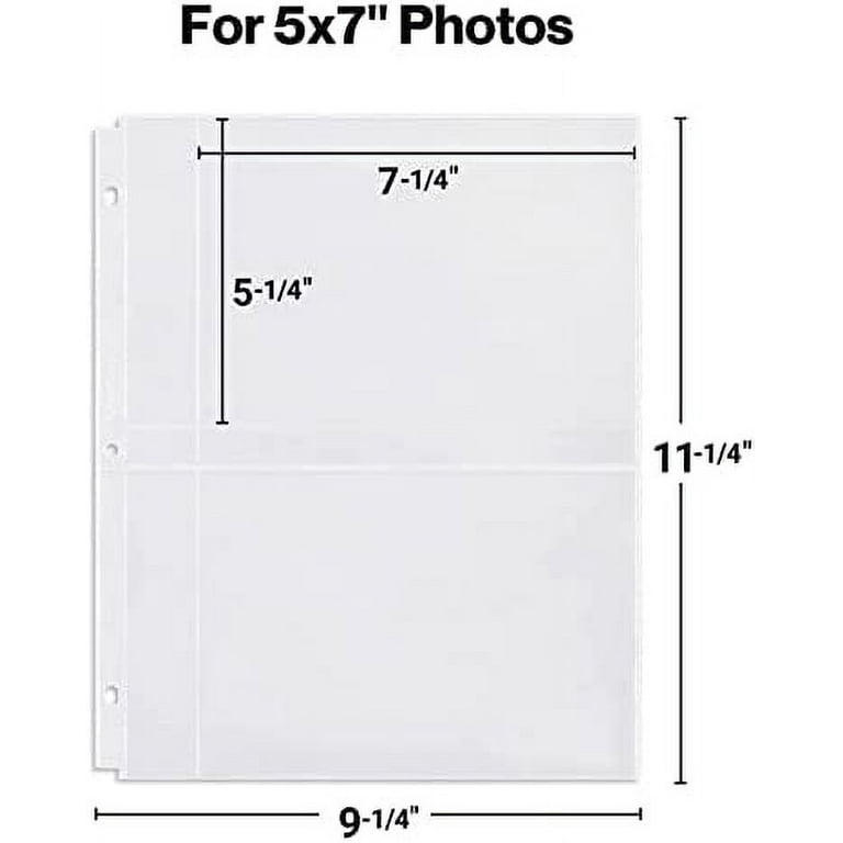 CRANBURY Photo Album Pages for 3-Ring Binder - (5x7, 24 Pack), Holds 96  Pictures, Include Handy Memo Cards, Heavy Duty, Crystal Clear 5 x 7 Photo