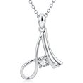 thumbnail image 1 of Collar con inicial de plata de ley con 26 letras del alfabeto y colgante ER, 1 of 5