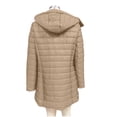 thumbnail image 6 of BXJX Womens Mid-Length Puffer Jackets, Long Sleeve Warm Full Zip Side Pockets Winter Outerwear with Hood Khaki Size XL, 6 of 8