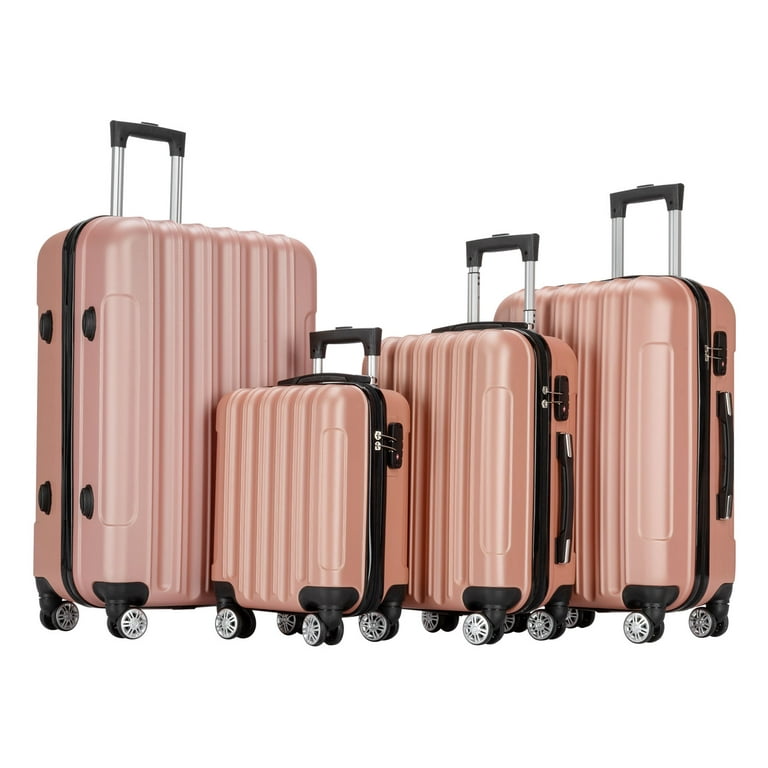 Melalenia Luggage 10 Piece Sets Clearance,Large Suitcase Set Spinner Wheels  with TSA Locks,Hard Shell Pink Luggage Sets for Women Travel Suitcase